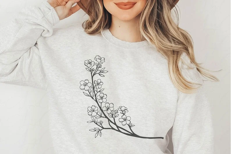Cherry Blossom SVG, Sakura Flower Clipart, Flowers Svg, Botanical Svg, Sakura Tree Svg, Sakura Branch SVG, Floral SVG - Image 7