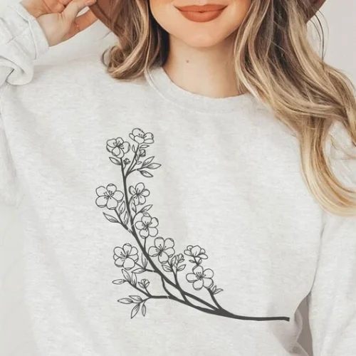 Cherry Blossom SVG, Sakura Flower Clipart, Flowers Svg, Botanical Svg, Sakura Tree Svg, Sakura Branch SVG, Floral SVG