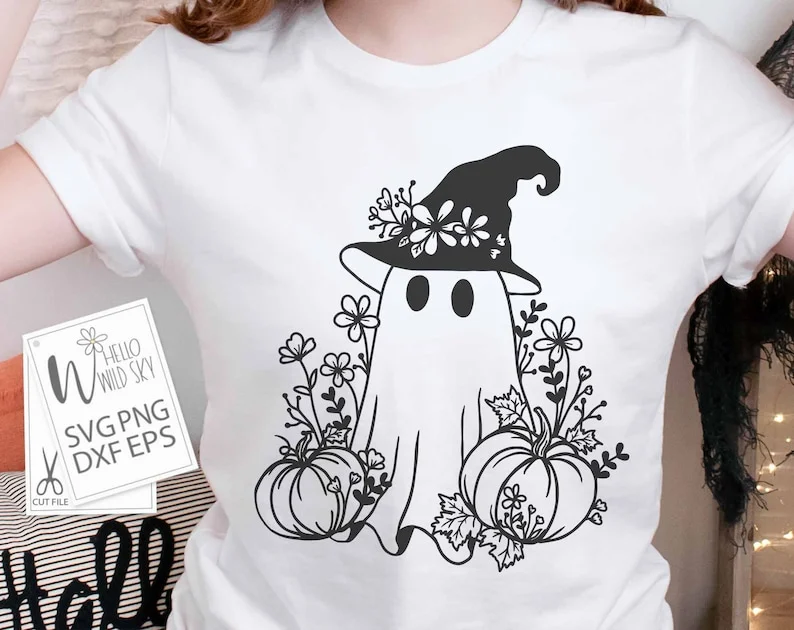 Spooky Ghost, Halloween Svg, Fall SVG, Pumpkins, Leaves SVG, Cute Flower Ghost Svg, Cute Ghost Svg, Flower Ghost Svg, Ghouls - Image 8
