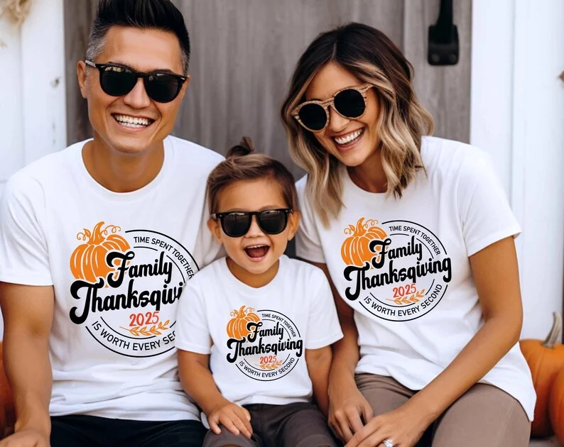 Thanksgiving 2025 SVG, Family Thanksgiving 2025 SVG, Time Spent Together is Worth Every Second, Thanksgiving Matching Family Shirts - Image 4