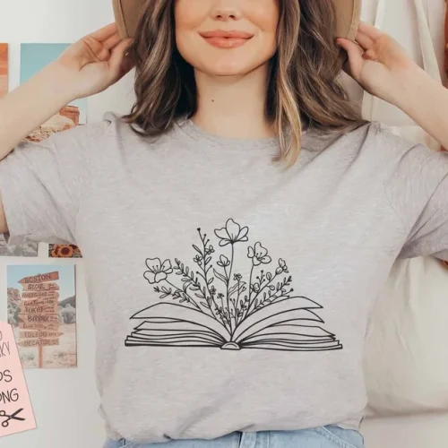 Book SVG Design, Book With Flowers Svg, Book Svg, Wildflower SVG File for Cricut, Book Lover Svg, Flowers Growing Out of a Book