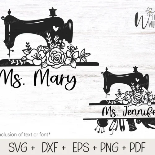 Floral Sewing Machine laser cut design, view 6