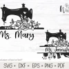 Floral Sewing Machine laser cut file