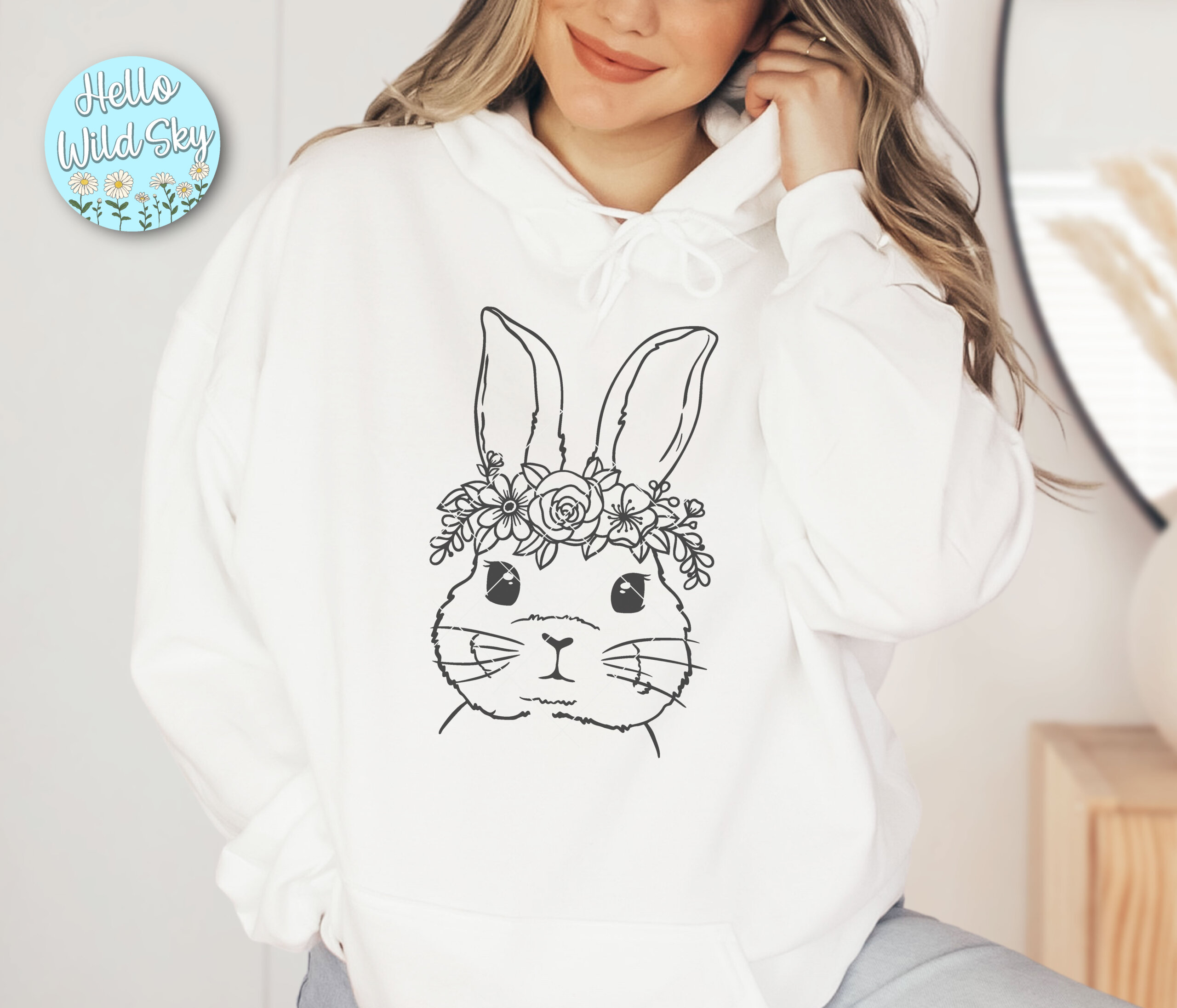 Floral Bunny SVG-Easter Bunny SVG - DESIGN WITH LOVE