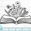 book and flowers, floral book svg, love book