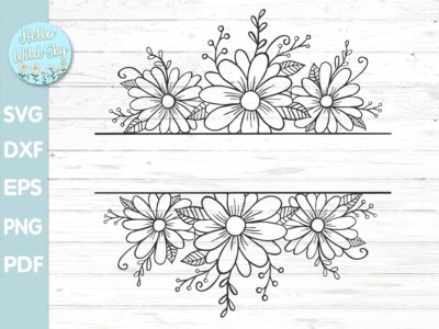 floral monogram svg