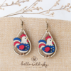 Patriotic Chicken 4th July Earrings, 4th of July Rooster Laser earrings, 250th Earrings