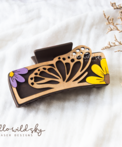 Butterfly Hair Clip File, Butterfly and flowers Claw Clip