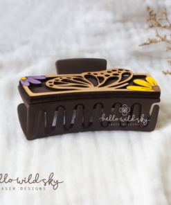 Alternative view of Butterfly Hair Clip File, Butterfly and flowers Claw Clip