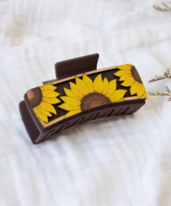 Alternative view of Sunflower Hair Clips Laser Cut SVG, Sunflower Claw Clip 4.1",