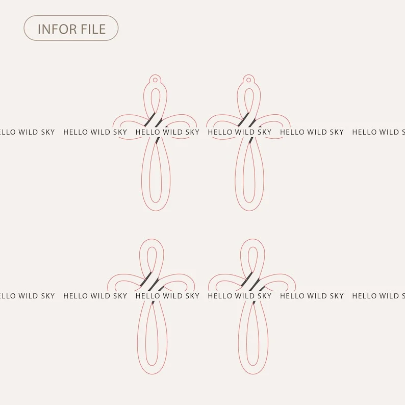 Cross Earring SVG, Boho Cross Wood Earring, Easter Wood Earring Svg, Earrings Glowforge Svg, Laser Cut Digital Download - Image 4