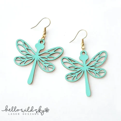 Dragonfly Earrings Svg, Dragonfly Laser SVG Cut File, Glowforge Ready Laser Cut File, Earrings Laser File, Animal Glowforge Cricut Xtool