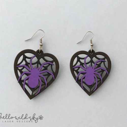 Spider Web Halloween Laser Earrings, Halloween Spider Web Svg, Spider Web Dangle Earring File, Glowforge File, Laser Cutfile