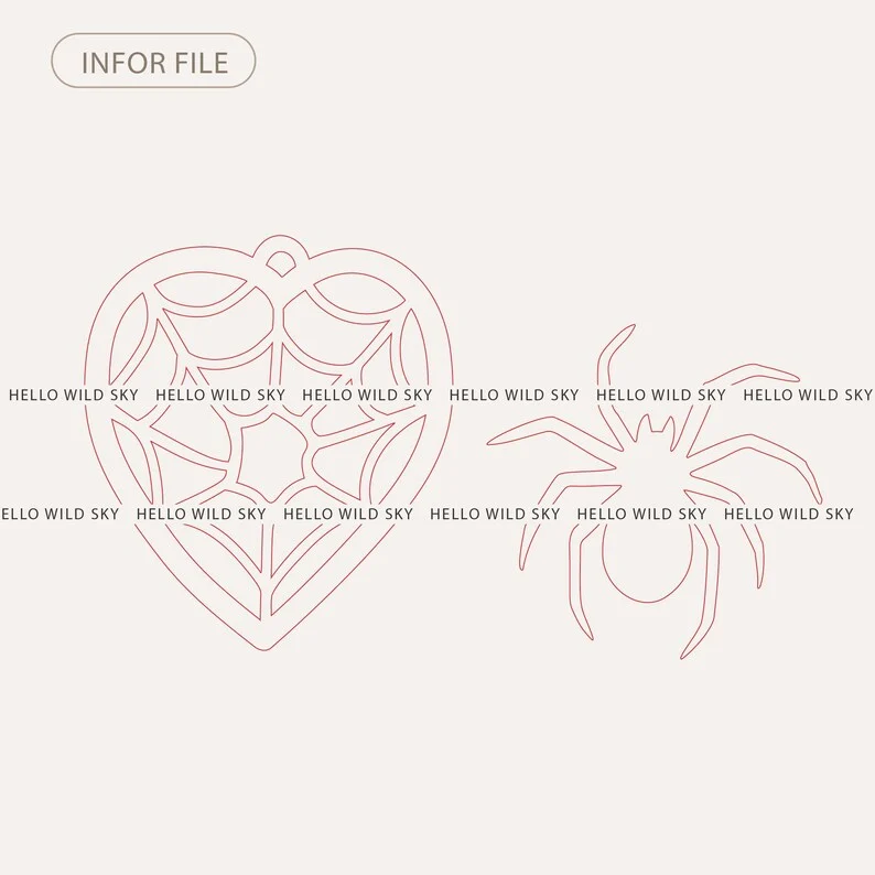 Spider Web Halloween Earrings laser cut design, view 4