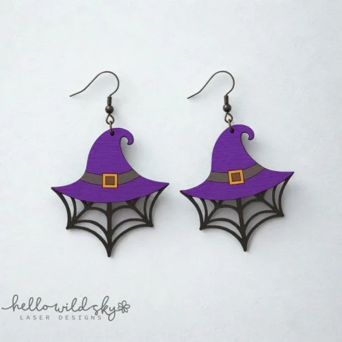 Witch Hat Lace Earrings Laser Cut File: Halloween SVG (digital Download)