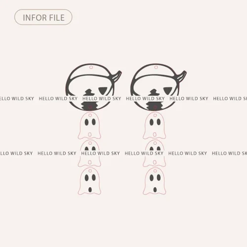 Halloween Earrings laser cut design, view 5