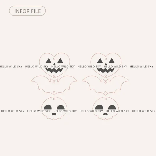 Spooky Halloween Dangle Earrings laser cut design, view 4