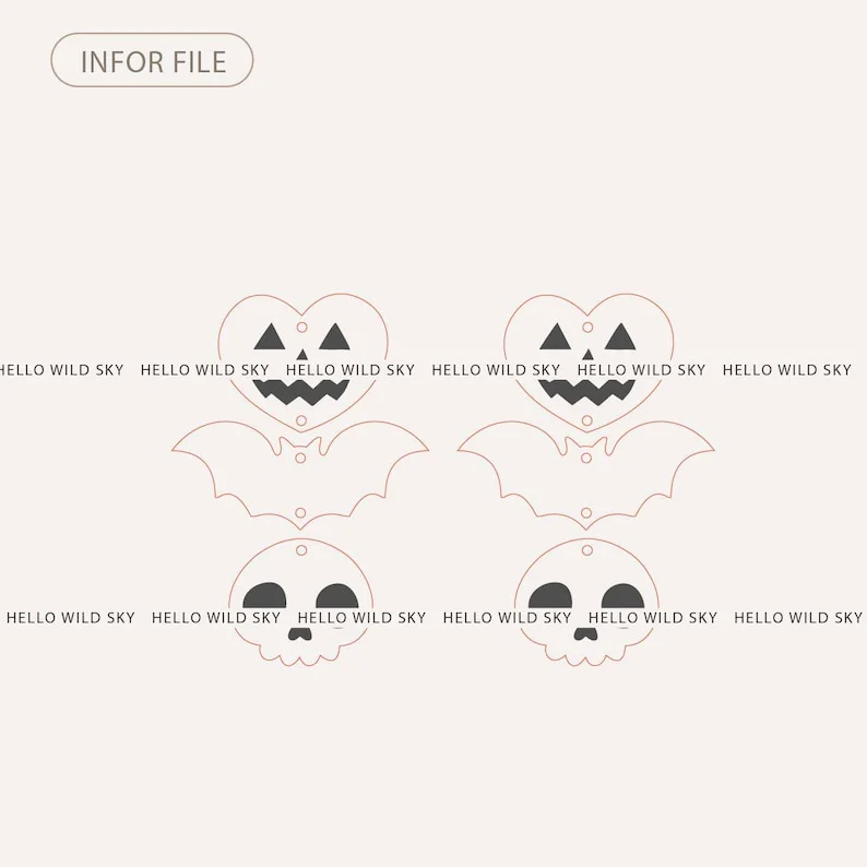 Spooky Halloween Dangle Earrings laser cut design, view 4