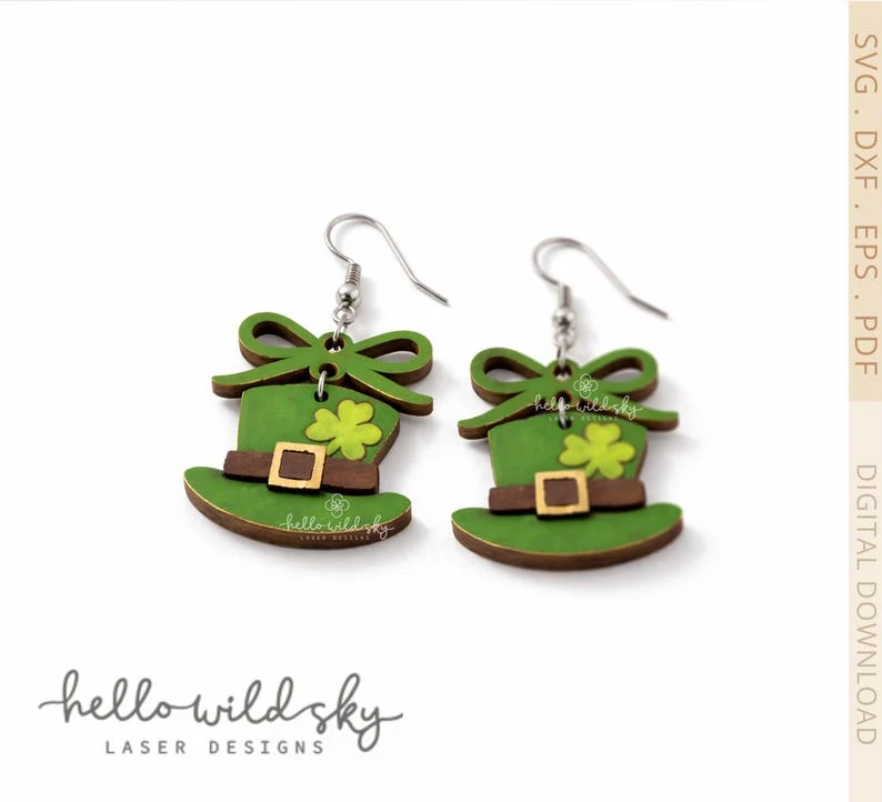 Patrick's Day Earrings laser cut file