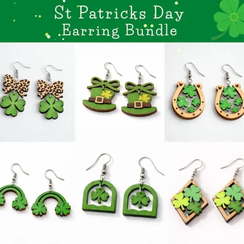 St Patrick's Day Earring Bundle laser cut design, view 4