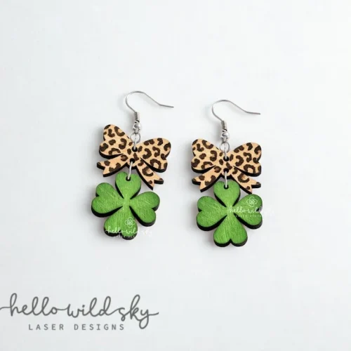 St Patrick's Day Earring Bundle laser cut design, view 6