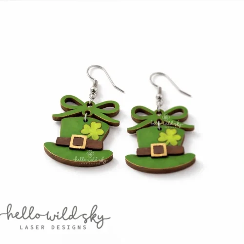 St Patrick's Day Earring Bundle laser cut design, view 7
