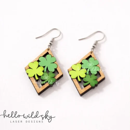 St Patrick's Day Earring Bundle laser cut design, view 8
