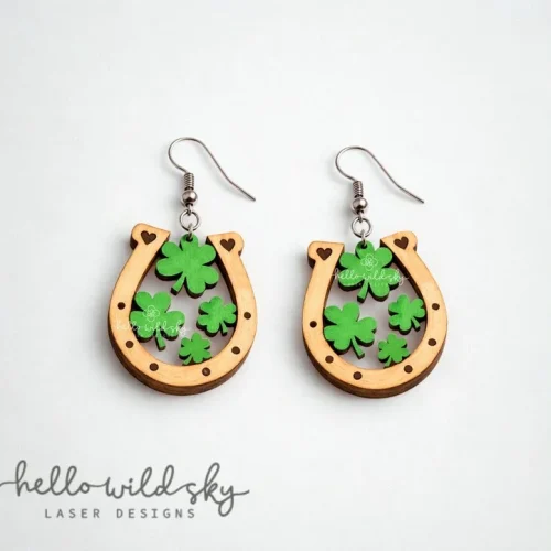 St Patrick's Day Earring Bundle laser cut design, view 9