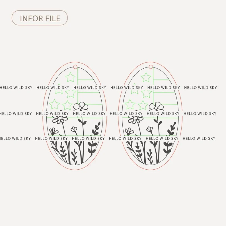 American Flag Floral Earrings laser cut design, view 8