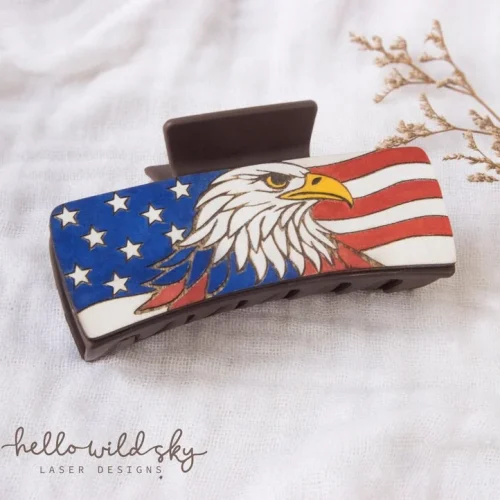 4th of July Hair Clip laser cut design, view 5