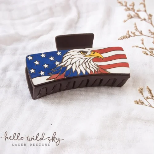 4th of July Hair Clip laser cut design, view 6