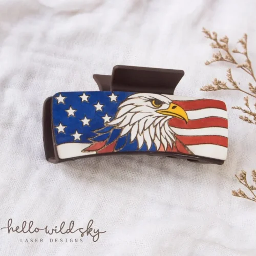 4th of July Hair Clip laser cut design, view 7