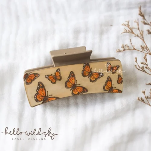 Butterfly Hair Clip Laser Cut Files, Butterflies Hair Clip SVG, Butterflies Engraved Hair Design (digital Download)