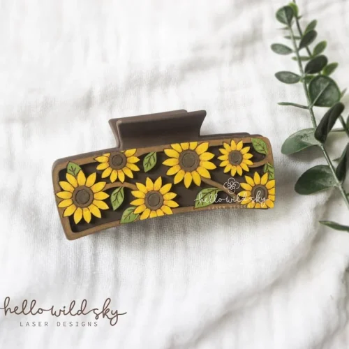 Bloom Hair Clips Collection laser cut design, view 7