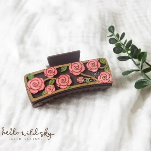 Bloom Hair Clips Collection laser cut design, view 8