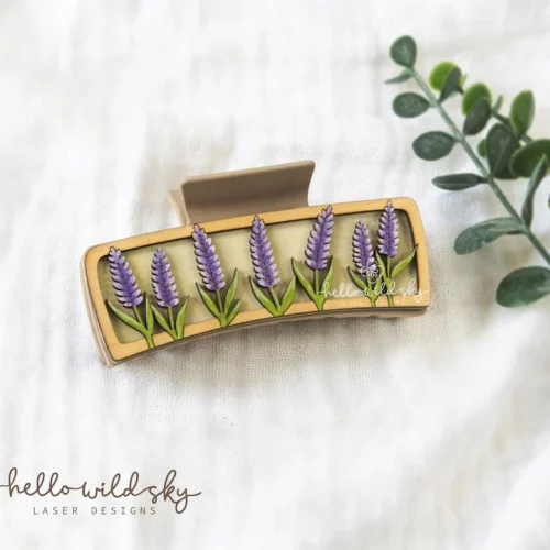 Flower Garden Hair Clips Collection laser cut design, view 7