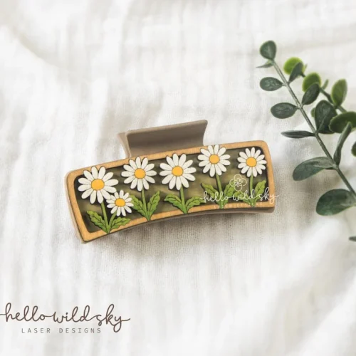 Flower Garden Hair Clips Collection laser cut design, view 8