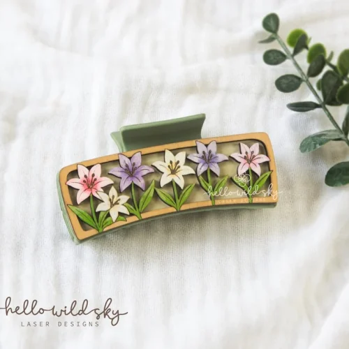 Flower Garden Hair Clips Collection laser cut design, view 10