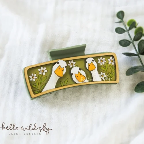Goose Hair Clip laser cut design, view 3