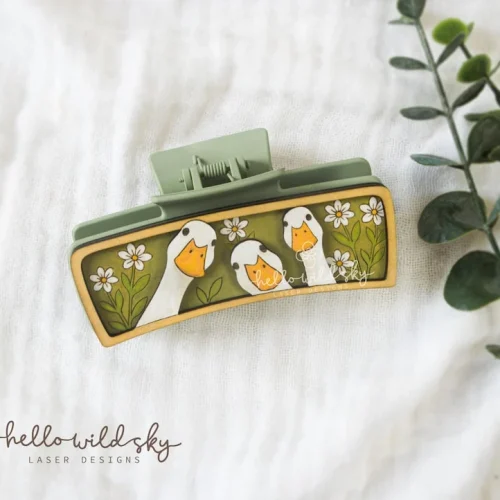 Goose Hair Clip laser cut design, view 4