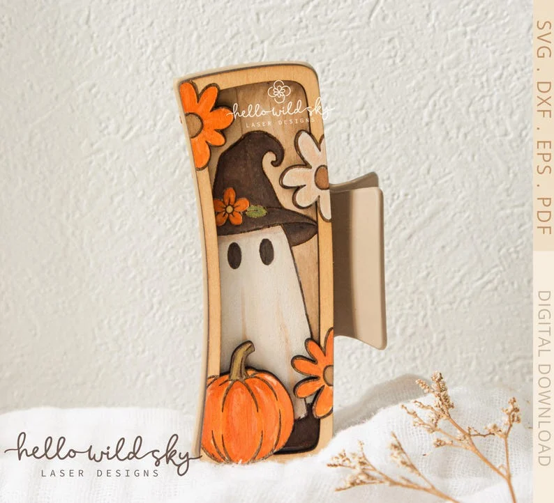 Ghost Hair Clip laser cut file