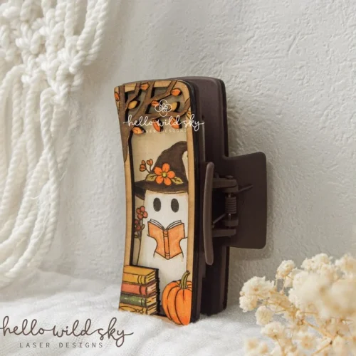 Read Book Cute Ghost Hair Clip laser cut design, view 11