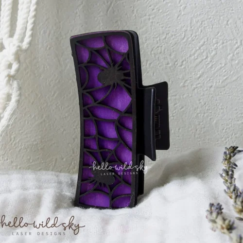 Spider Hair Clip laser cut design, view 4
