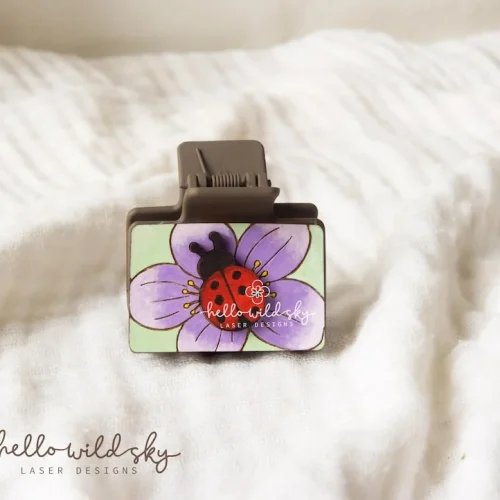 Lady Bug Hair Clip laser cut design, view 4