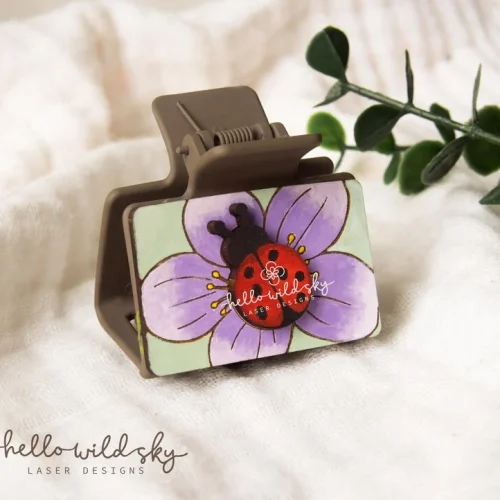 Lady Bug Hair Clip laser cut design, view 7