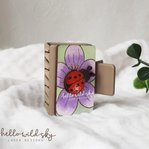 Lady Bug Hair Clip laser cut design, view 10