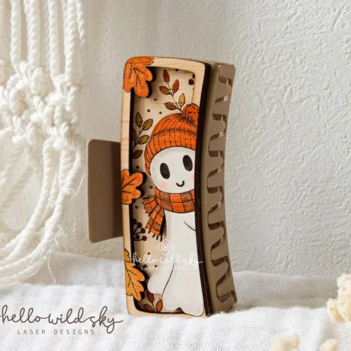 Ghosts Design Cute Fall Ghost Hair laser cut design, view 4