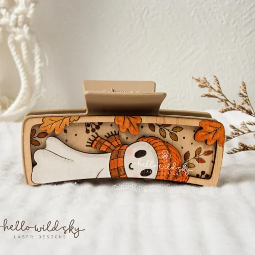 Ghosts Design Cute Fall Ghost Hair laser cut design, view 5