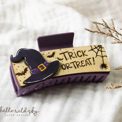 Trick or Treat Hair Clip laser cut design, view 8