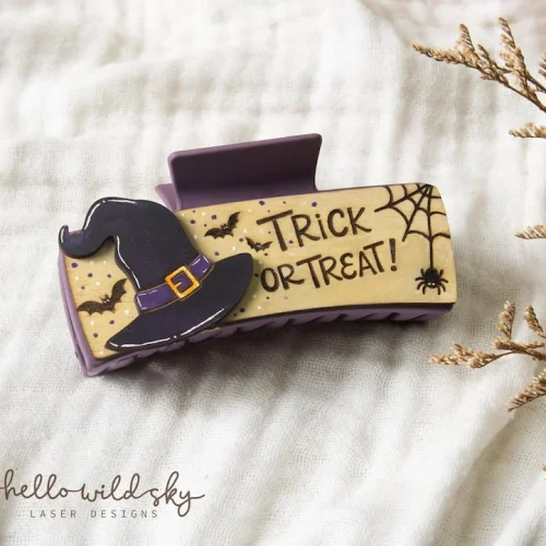 Trick or Treat Hair Clip laser cut design, view 9